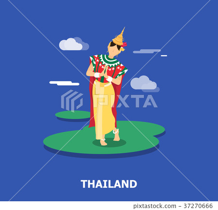Thai dance famous traditions in Thailand.vector Thai dance famous traditions in Thailand.vector 37270666