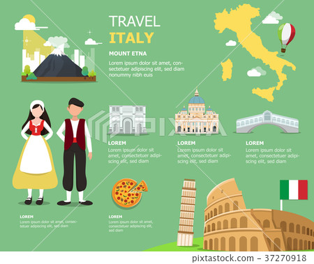 Traveling to Italy by landmarks map illustration Traveling to Italy by landmarks map illustration 37270918