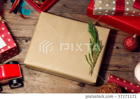 Christmas gift with decoration for festival Christmas gift with decoration for festival 37271171