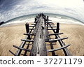 Wooden pier on the seaside landscape 37271179