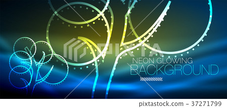 Vector neon glowing tree background 37271799
