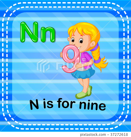 Flashcard letter N is for nine Flashcard letter N is for nine 37272618
