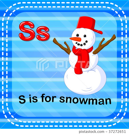 Flashcard letter S is for snowman 37272651