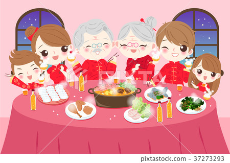 family with chinese new year family with chinese new year 37273293
