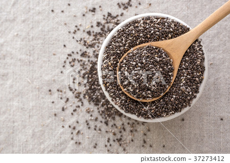 Chia seeds from top view 37273412