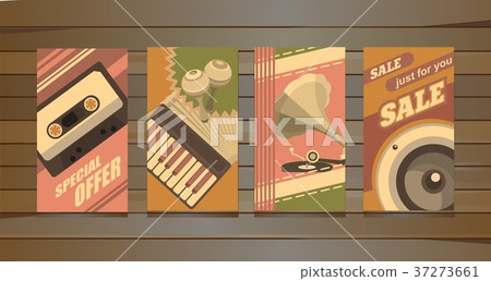 musical retro cards 37273661