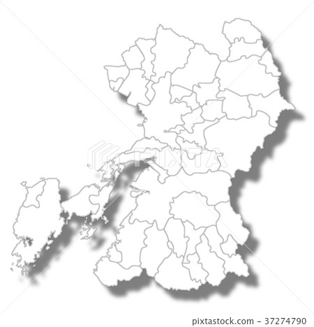 熊本地圖白色圖標 37274790