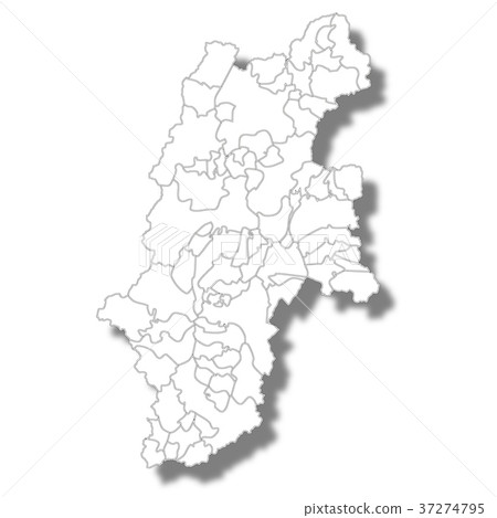 Nagano map white icon Nagano map white icon 37274795
