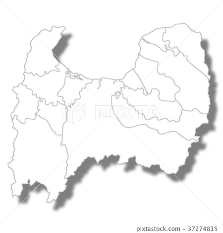 Toyama map white icon Toyama map white icon 37274815