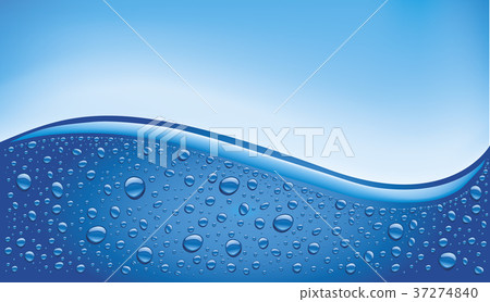 many water drops on blue background 37274840