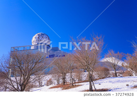 [山梨縣富士吉田市]富士山雷達穹頂和富士山 37274928