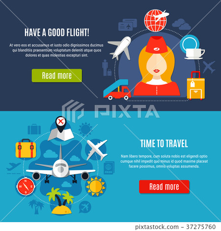 Airport Online Service Flat Banners 37275760