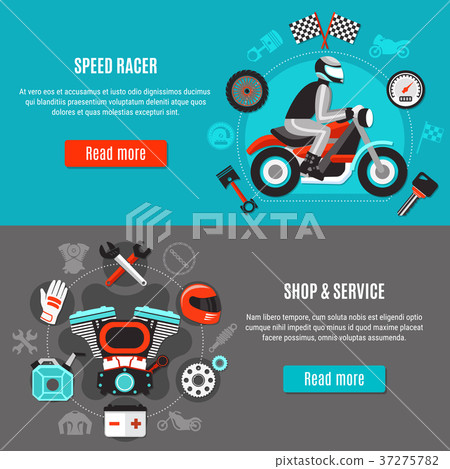 Biker Flat Horizontal Banners Biker Flat Horizontal Banners 37275782