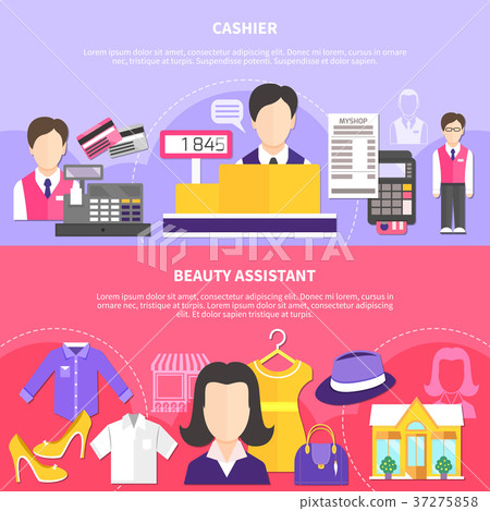 Clothing Shop Horizontal Banners Stock Illustration 37275858