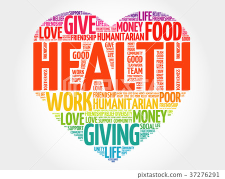HEALTH heart word cloud collage 37276291