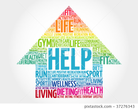HELP arrow word cloud HELP arrow word cloud 37276343