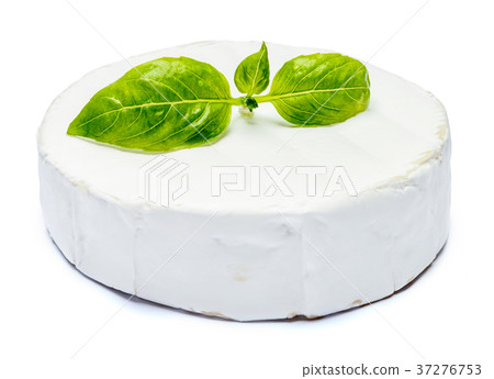 Round brie or camambert cheese on a white 37276753