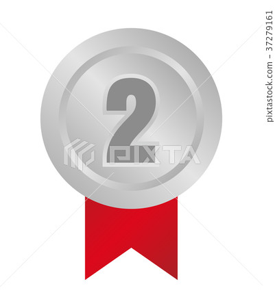 Ranking Medal Icon Set (2nd / Silver / Silver) 37279161