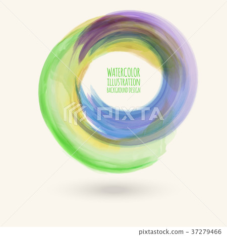 Watercolor circle texture. Vector circle elements Watercolor circle texture. Vector circle elements 37279466