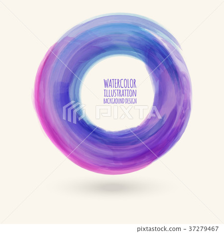 Watercolor circle texture. Vector circle elements Watercolor circle texture. Vector circle elements 37279467