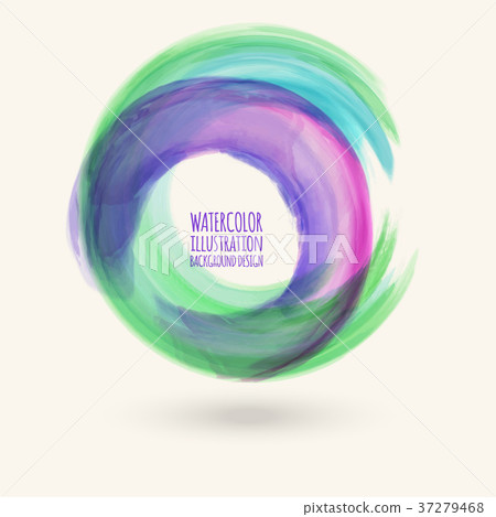 Watercolor circle texture. Vector circle elements Watercolor circle texture. Vector circle elements 37279468