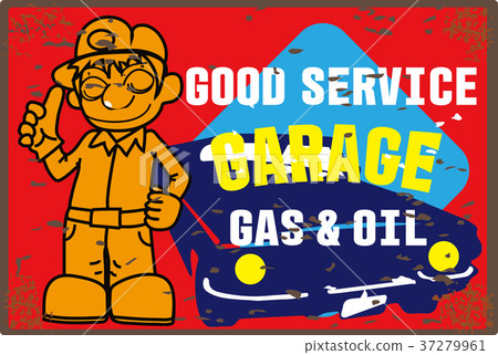 Old tin signboard (gas station) 37279961