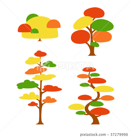 Vector flat trees on white background Vector flat trees on white background 37279998