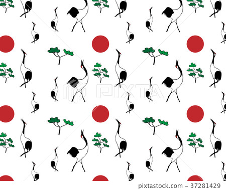 Chinese style landscape painting - crane Seamless vector/crane/Chinese culture Chinese style landscape painting - crane Seamless vector/crane/Chinese culture 37281429