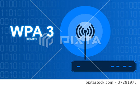 Router with one antenna on binary background  37281973