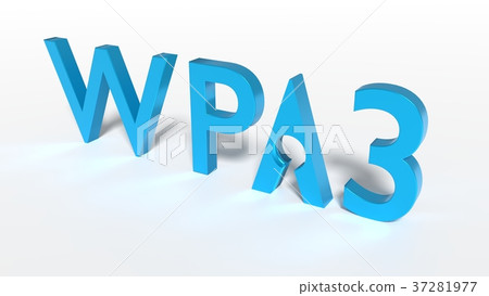 The text WPA3 where the A has a keyhole  37281977