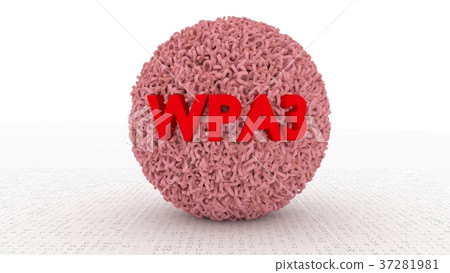 Sphere emitting binary numbers and the text WPA3 Sphere emitting binary numbers and the text WPA3 37281981