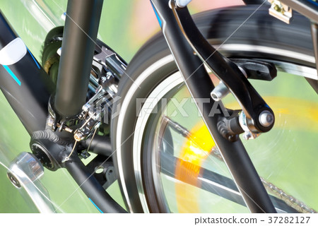 Detail Of Front Derailleur And Back Wheel 37282127