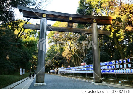 明治神宮在新年和Hatsugu 37282156