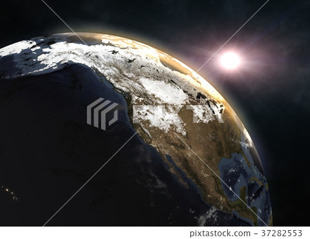 Realistic planet Earth in space - Stock Illustration [37282553] - PIXTA