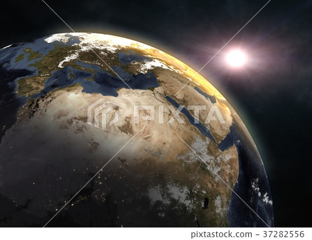 Realistic planet Earth in space - Stock Illustration [37282556] - PIXTA
