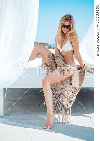 beautiful woman in white bikini beautiful woman in white bikini 37283165
