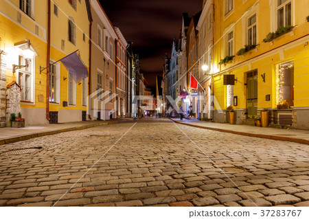 Tallinn. Old medieval street. Tallinn. Old medieval street. 37283767