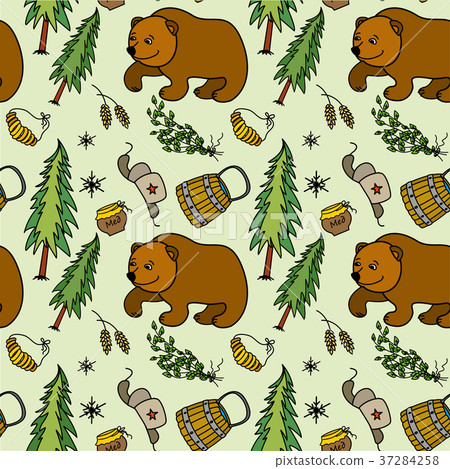 Seamless pattern with Russian traditional elements 37284258