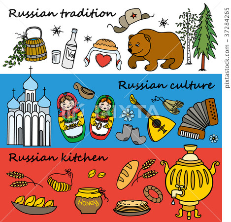 russian symbols travel russia stock illustration 37284265 pixta russian symbols