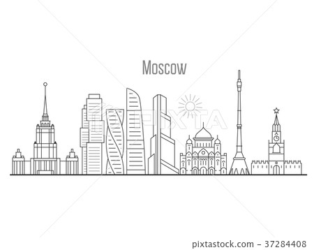 Moscow city skyline - towers landmarks cityscape 37284408