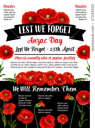 Anzac Day Lest We Forget 25 April vector poster Anzac Day Lest We Forget 25 April vector poster 37284820