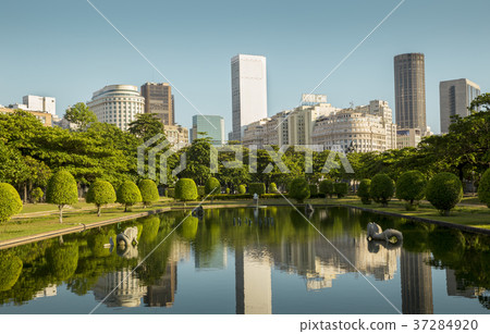 View of Rio de Janeiro downtown from Praca Paris View of Rio de Janeiro downtown from Praca Paris 37284920