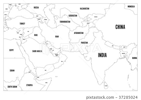 Political map of South Asia and Middle East 37285024