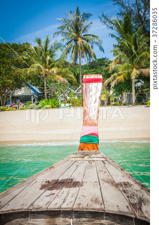 Long boat and tropical beach, Andaman Sea,Phi Phi  37286035