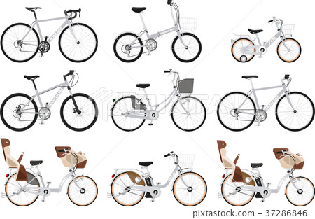 Set of various types of bicycles Set of various types of bicycles 37286846