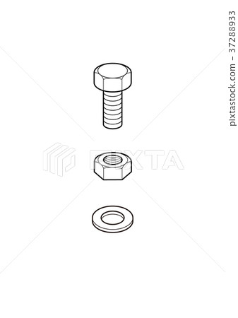 Illustration of bolt and nut 37288933