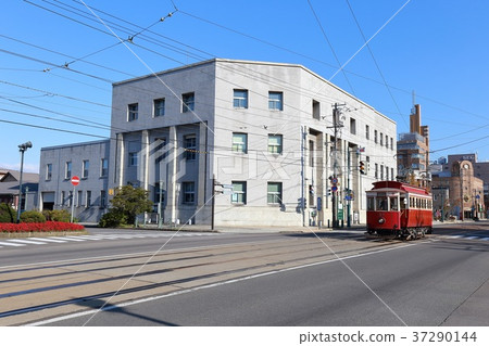 Hokkaido Hakodate retro train and building 37290144