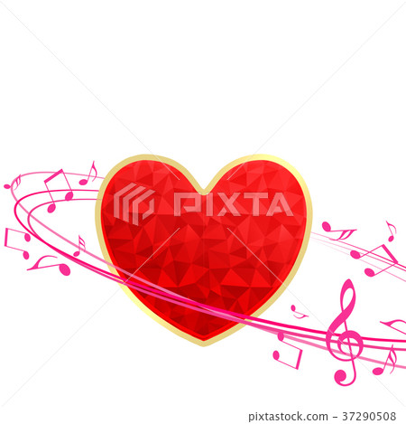 Valentine Score Music Stave Valentine's Day Heart 37290508