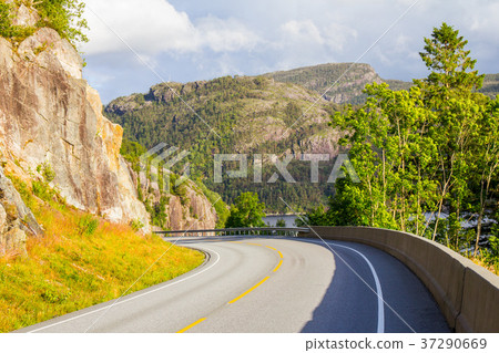 beautiful view on sunny day to highway Stavanger 37290669