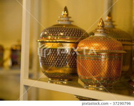 A traditional Thai Benjarong, ceramic, Thailand A traditional Thai Benjarong, ceramic, Thailand 37290796